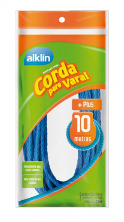 ALKLIN - CORDA P/VARAL PLUS N.10 VERDE/AZUL - UN