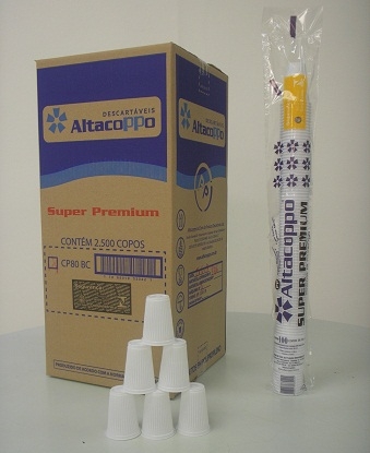ALTACOPPO - COPO PP 080ML PREMIUM BRANCO - PT.100UN