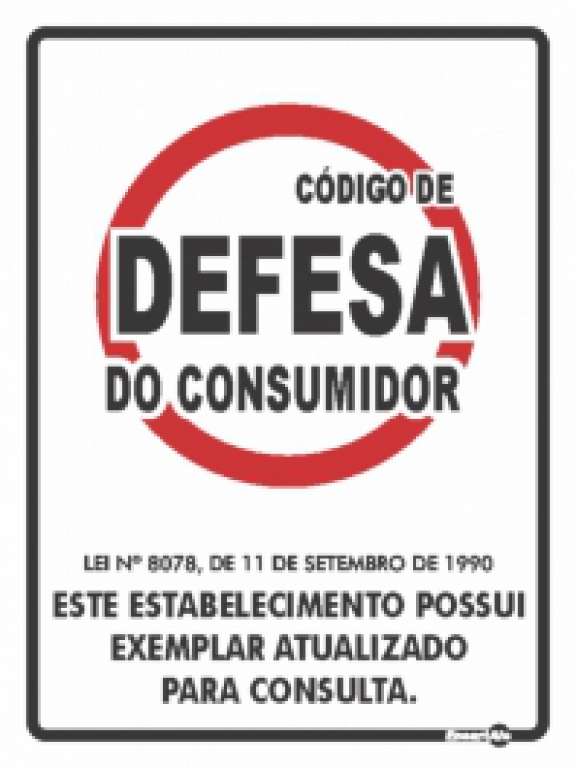 ENCARTALE - PLACA 20X30 CODIGO DE DEFESA DO CONSUMIDOR (PS645) - UN