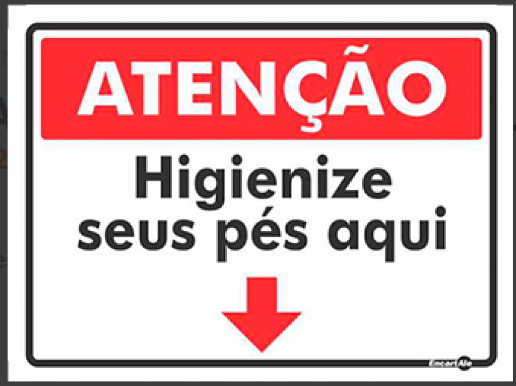 ENCARTALE - PLACA EM PS0,80 15X20CM HIGIENIZE SEUS PES AQUI - UN