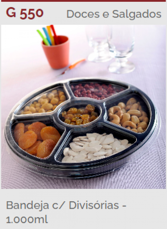 GALV - G550 BANDEJA DIVISORIAS PRETA 1000ML PET - UN