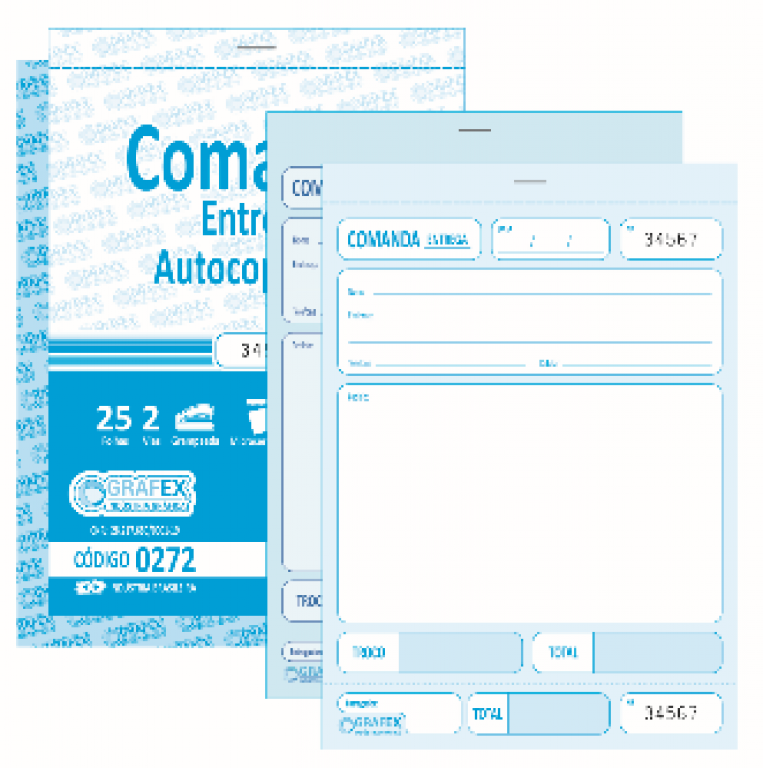 GRAFEX - COMANDA ENTREGA AUTOCOPIATIVO F050 NUMERADA - PT.10 BLS