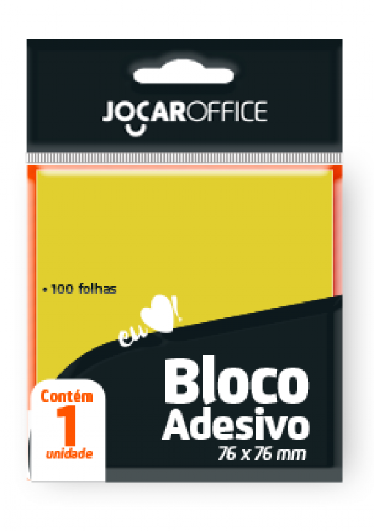 JOCAR OFFICE - BLOCO ADESIVO 76MMX76MM AMARELO 100FLS - CX.24UN