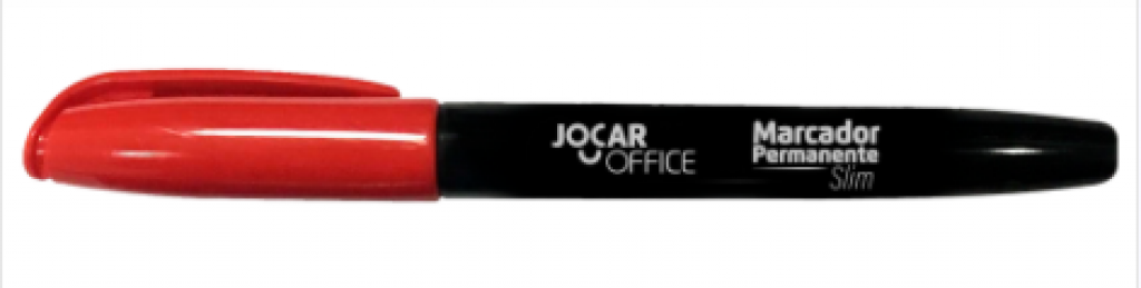 JOCAR OFFICE - MARCADOR PERMANENT SLIM VERMELHO - PT.12UN