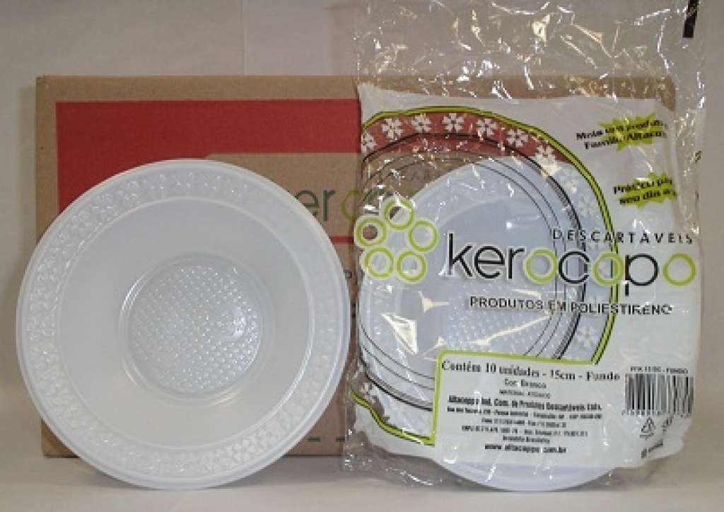 KEROCOPO - PRATO 15CM FUNDO BRANCO - CX.50X10UN