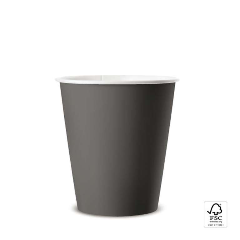 MONOUSO - COPO DE PAPEL 240ML PRETO - PT.50UN