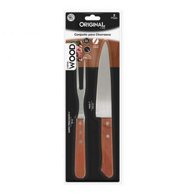 ORIGINAL - CONJUNTO PARA CHURRASCO WOOD 2 PCS (SL0457) - UN