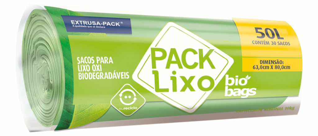 PACK LIXO BIOBAGS 050 LITROS VERDE 63X80 RL 30 UN