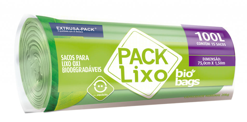 PACK LIXO BIOBAGS 100 LITROS VERDE 75X105 RL 15 UN