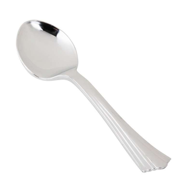 SILVER PLASTIC - COLHER SOBREMESA CLASSICA - PT.10UN (B1102010)