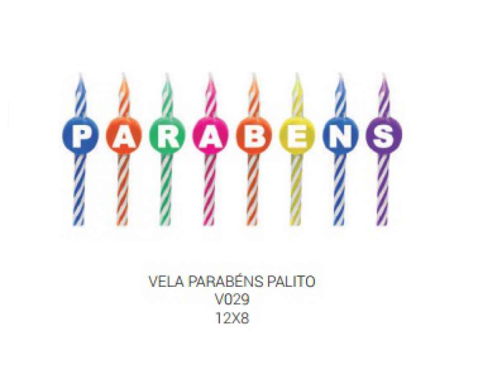 SILVER PLASTIC - VELA PALITO PARABENS COLOR - PT.08UN